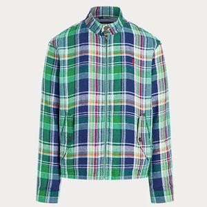 Polo Ralph Lauren Mens Full Zip Plaid Linen Jacket 2XLT